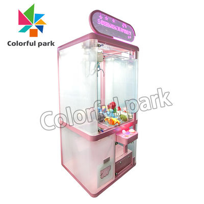 PUPPENspielzeuggreifer-Kranmaschine Münzenspiele Arcade Gift-Maschine völlig transparentes Metallglas