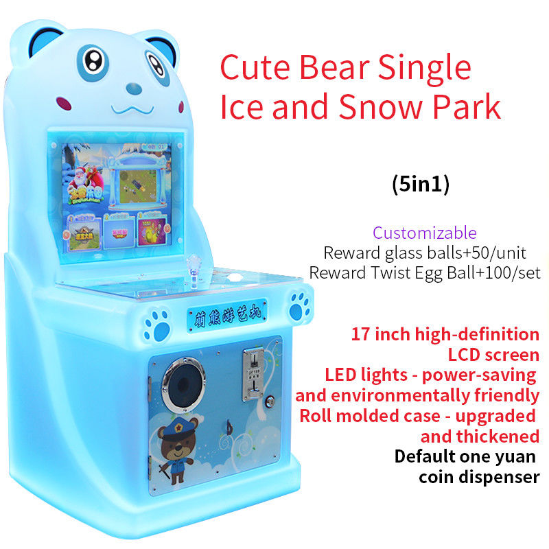 17-inch Cute Bear Coin-Operated Game Machine Ice And Snow Park Arcade Game Machine 220V