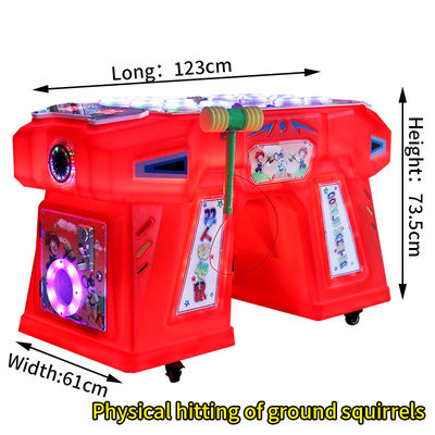 Rote Zwei-Person-Münzen-Arcade-Maschine Physical Ground Mouse Spielmaschine
