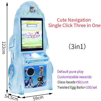 Arcade-Spiele-Konsole Design Kinder Indoor Play Star Rakete Ein-Knopf-Drei-in-Ein