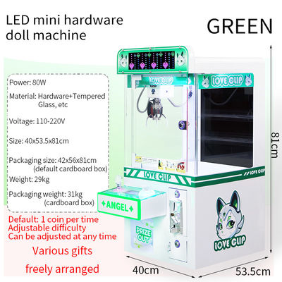 Grüne Münzbetriebene LED-Desktop-Hardware Klauen Arcade-Maschine