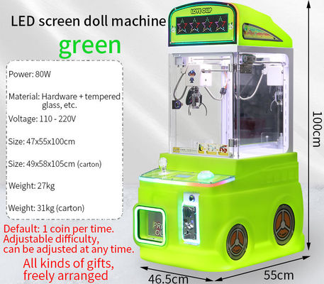 Grüne Kinder-Puppen-Automaten-Arcade-Spiel Mini-Klaue Fabrik Direktverkauf